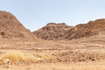 Fantastically  beautiful landscape in summer in Timna National Park near Eilat, southern Israel.