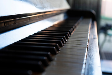 piano keys close up