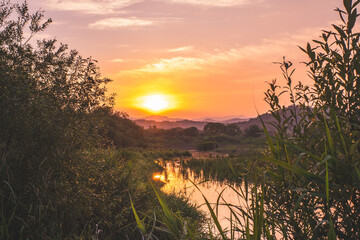 sunset in the mountains