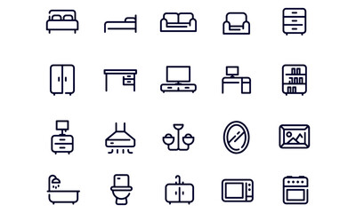 Furniture and Home Appliances Icons Set,Kitchen elements  set