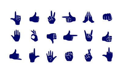 Hand Emoji Icon Set vector design 