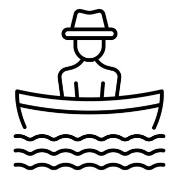 man in boat on water clip art preview