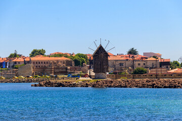 Obraz premium View of the old town of Nessebar and the Black sea, Bulgaria