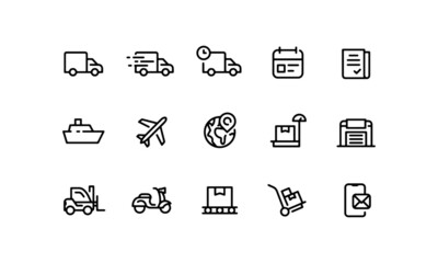 shipping icons set, delivery and logistics web icons. filled icons such as scooter,package,delivery day,global logistic,postbox,delivery