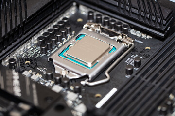 Closeup of Processor in motherboard