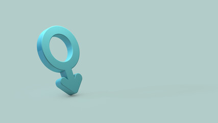 The male symbol, 3D Rendering.