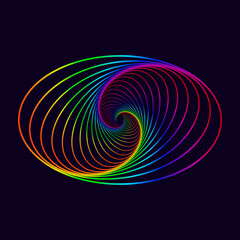 Gradient line abstract vector background. Technology logo element in rainbow colors.