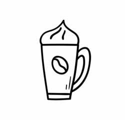 Coffee with cream. Vector hand drawn doodle illustration.