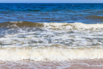 View of the stormy Black sea in Bulgaria