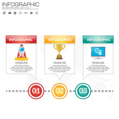 Business Infographic template with 3 options or steps.