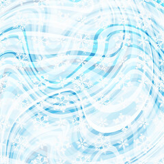 Winter pattern with white snowflakes on blue background. Vector illustration for fabric, textile wallpaper, posters, gift wrapping paper. Christmas vector illustration. Falling snow