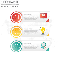 Business Infographic template with 3 options or steps.