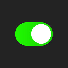 The isolated Switch Toggle button, Set Slider in ON. Minimalistic Icon for UI. Vector illustration