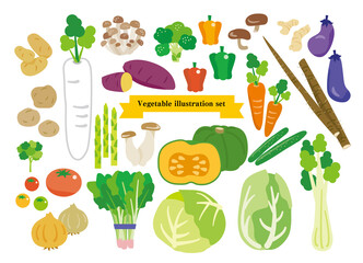 シンプルな野菜のイラストセット