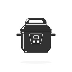 Pressure Cooker Saucepan Icon With Digital Keypad and controls Domestic Household Appliance Vector illustration Concept