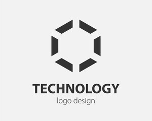 Trend logo vector hexagon tech design. Technology logotype for smart system, network application, crypto icon.