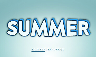 new Summer 3D editable text effect design