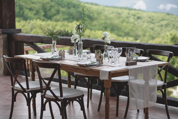 Boho wedding table for a newlywed banquet.