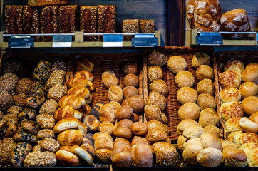 Fresh Buns On The Shelf In The Store