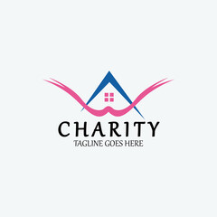 Charity logo design template. Vector illustration