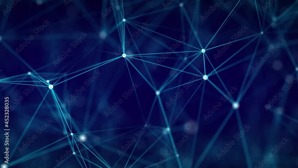 Fototapete network connection structure. digital background with dots and lines. big data visualization. 3d ren