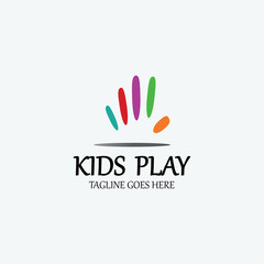 Kids play logo design template. Vector illustration