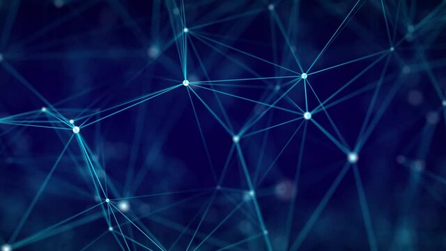 Network connection structure. Digital background with dots and lines. Big data visualization. 3D rendering.