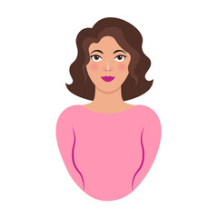 Woman Bust Up Vector - Amazing vector flat illustration portrait of a happy beautiful woman suitable for mobile apps, user profile, website, womens day, mental health illustration in general