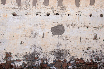 Old Cracked Farm Barn Stone Wall