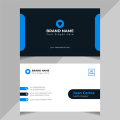 Creative Business Card Design, Office, Company Logo,  Blue Color, Vector illustration