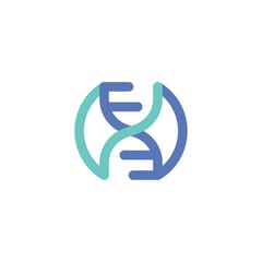 DNA science logo design vector template. Creative helix icon