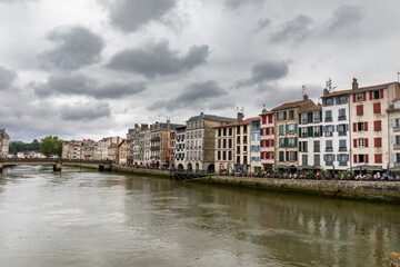 Fototapeta na wymiar Nive Riverbank in Bayonne, Pyrénées-Atlantiques, Basque Country, France