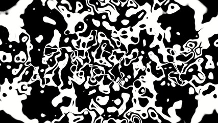 Abstract Pattern Background, White Black Symmetrical Complex Messy Shapes , Gray Background, 3D Illustration