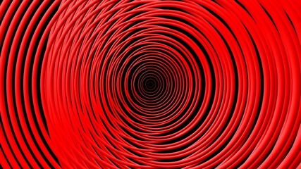 Abstract Red Circles, Black Background, 3D Illustration