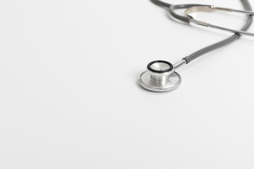 medical stethoscope on the White Background. Medical concepts, medical devices for take care of your health.