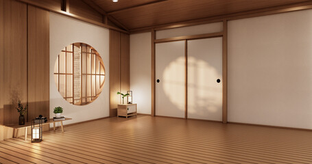 Empty - Clean modern room japanese style.3D rendering