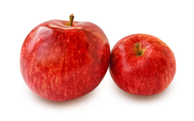 Two red apples isolated on white background