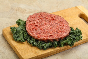 Raw beef burger cutlet for burger