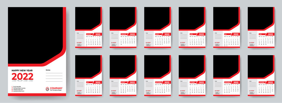 Wall Calendar 2022 Design in Print Ready