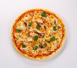Italian traditional Pizza with seafood