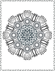 coloring book flowers for adult design drawing flower page white and black