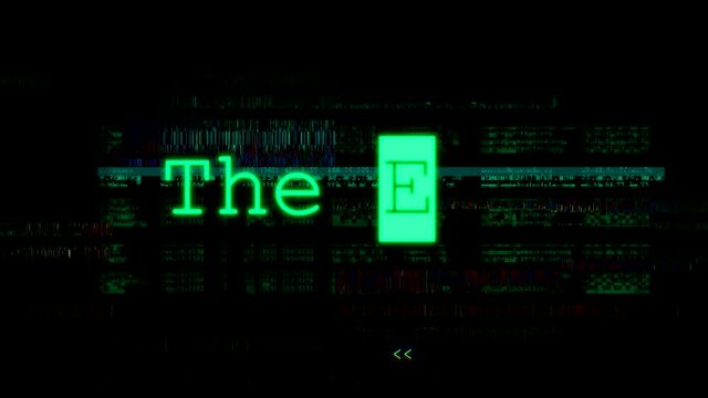 The End background screen with technology glitch effect