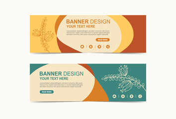 Abstract flower blossom banner and brouchure design
