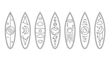 Space surfboard (minimalism)