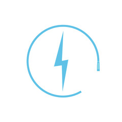 Electric car charging icon, graphic design template, lightning bolt. Parking with electric charge sign, vector illustration.