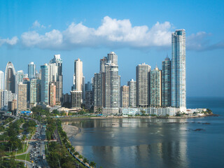 Fototapeta na wymiar Panoramic view on the Panama city.