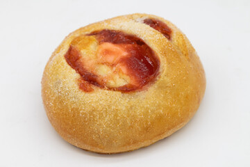 Columbian Mojicon Guava and Cream Cheese Sweet Roll on a White Background