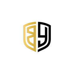 by shield logo design vector icon