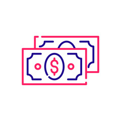 dollar money vector 2 colours icon style illustration. EPS 10 File