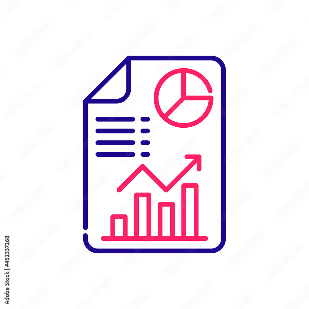 Poster statistical evaluation vector 2 colours icon style illustration. eps 10 file